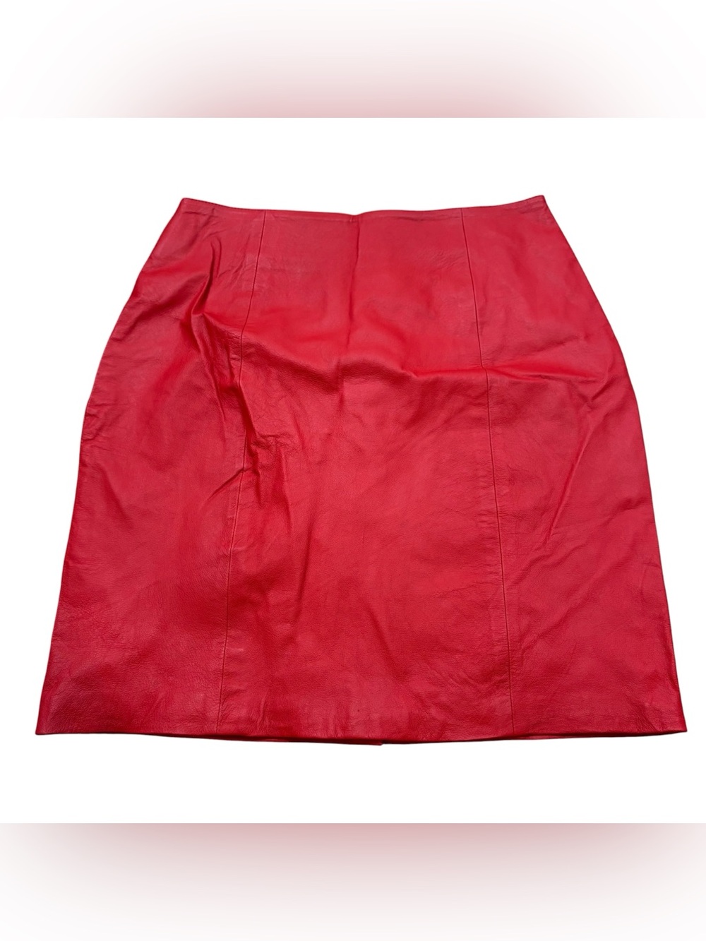 Vintage David Hollis Brand 1980’s Red ‎ Genuine Leather Mini Skirt Size 16